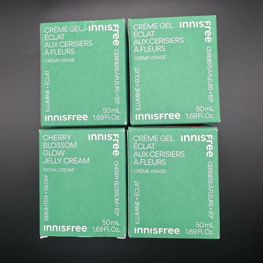 INNISFREE Cherry Blossom Dewy Glow Jelly Cream 1.69 Fl. Oz. Brand New Set Of 4